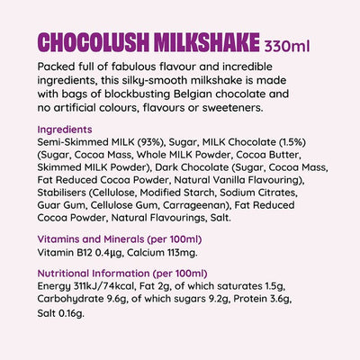 M&S Shaken Udder Chocolush Chocolate Flavoured Milkshake 330ml- Buy online at McGrocer
