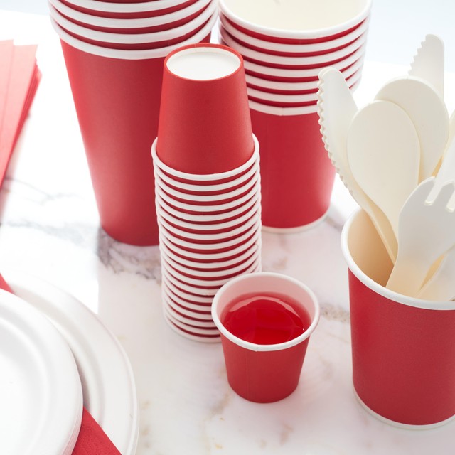 Duni small red paper shot cups 20 per pack (British brand)
