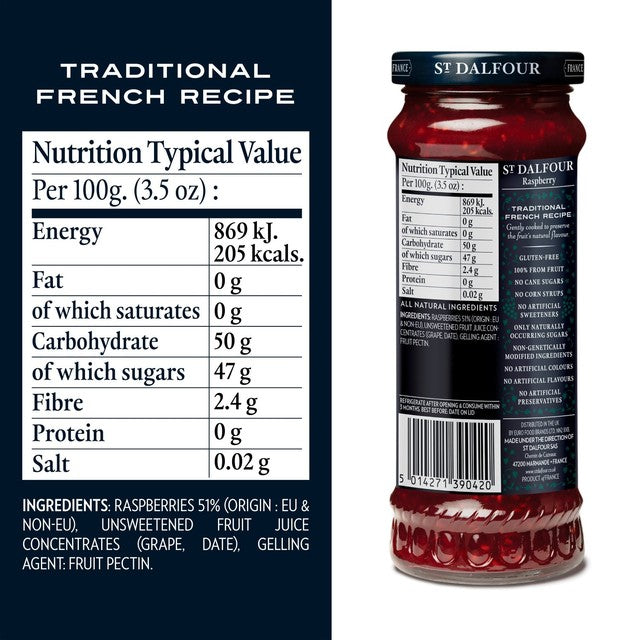 St Dalfour raspberry fruit spread 284g (British brand)