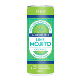 M&S low alcohol lime mojito cocktail 250ml, imported from the UK