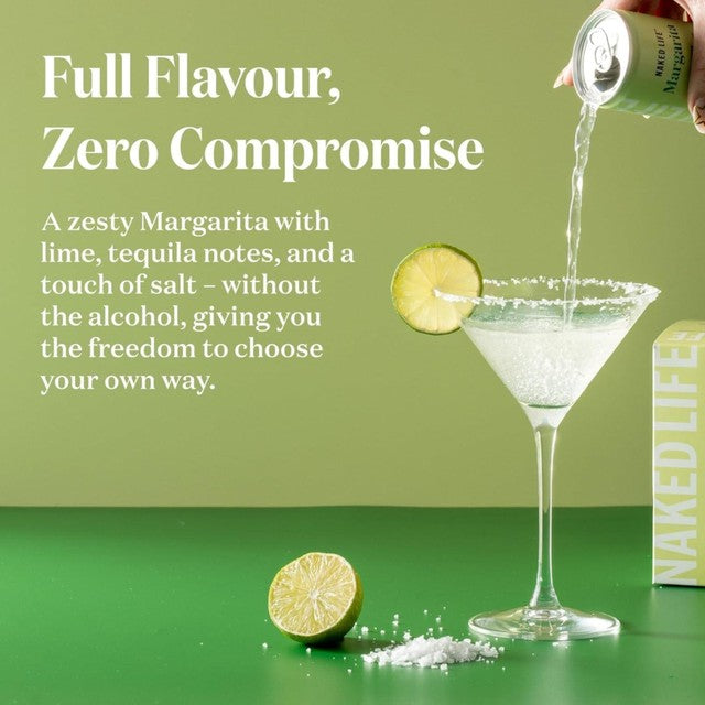 Naked Life Margarita alcohol-free cocktail 4 x 250ml, imported from the UK
