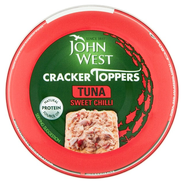 John West Cracker Toppers Thon Sauce Chili Doux 80g, version britannique