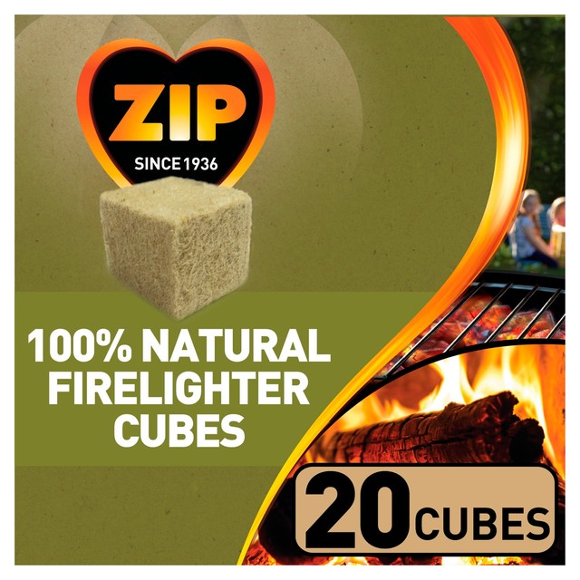 Zip 100% natural firelighter cubes (British brand)