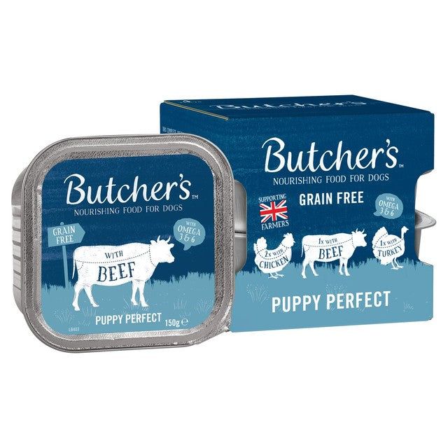 Butcher's puppy food trays mixed flavour 4 x 150g - British product