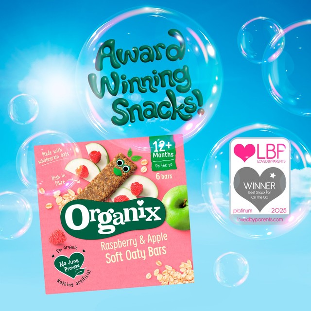 Organix oat and raisin flapjack bites 80g multipack, imported from the UK