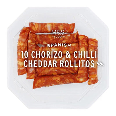 M&S M&S Chorizo & Chilli Cheddar Rollitos Party Snack 10 per pack- Buy online at McGrocer
