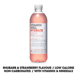 Vitamin Well rhubarb and strawberry flavoured vitamin water 500ml (British brand)