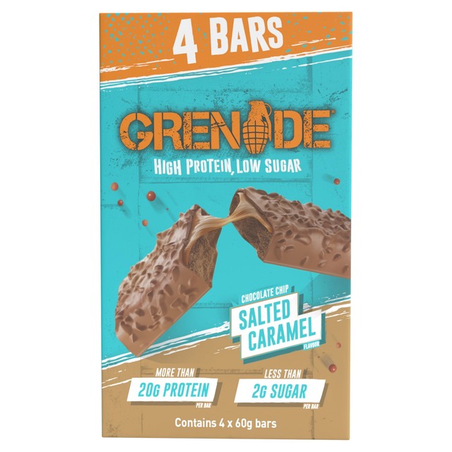 Grenade chocolate chip salted caramel protein bar, UK version