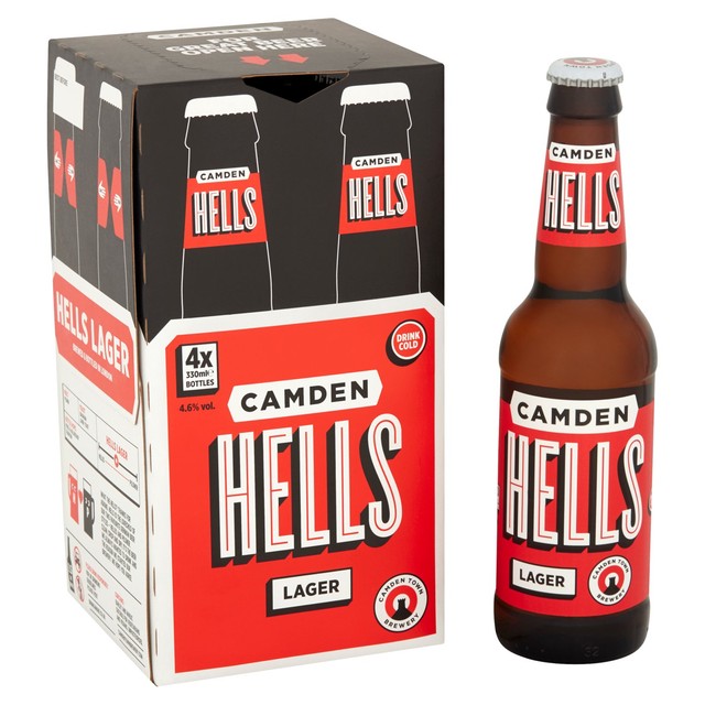 Camden Hells Lager beer 4 x 330ml - British product