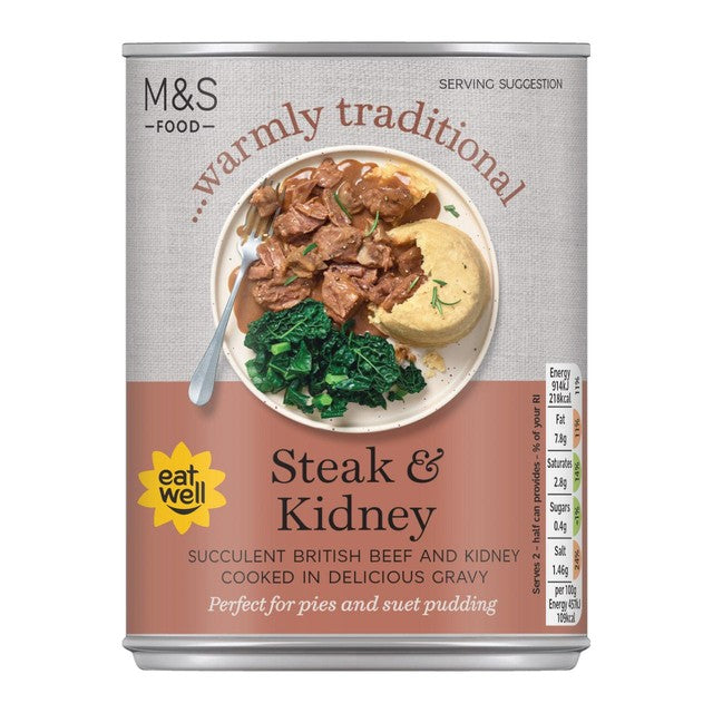 M&S Steak & Kidney canned meat soup 400g, imported from the UK