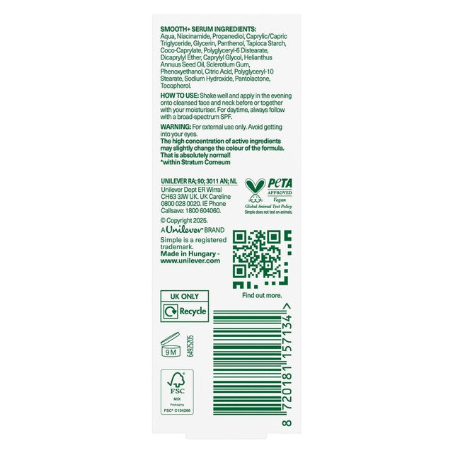 Simple Niacinamide Serum 30ml (British brand)
