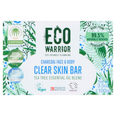 Little Soap Company Eco Warrior Clear Skin såpestykke med kull, 100 g