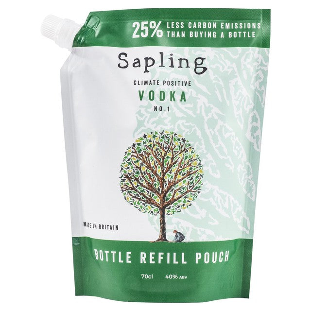 Sapling Climate Positive Vodka Refill Pouch 70cl (British brand)
