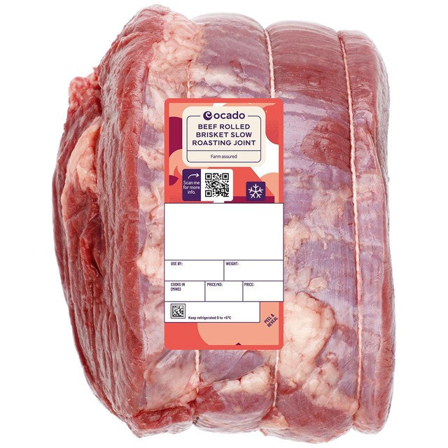 Ocado beef rolled brisket slow roasting joint 750g, imported from the UK