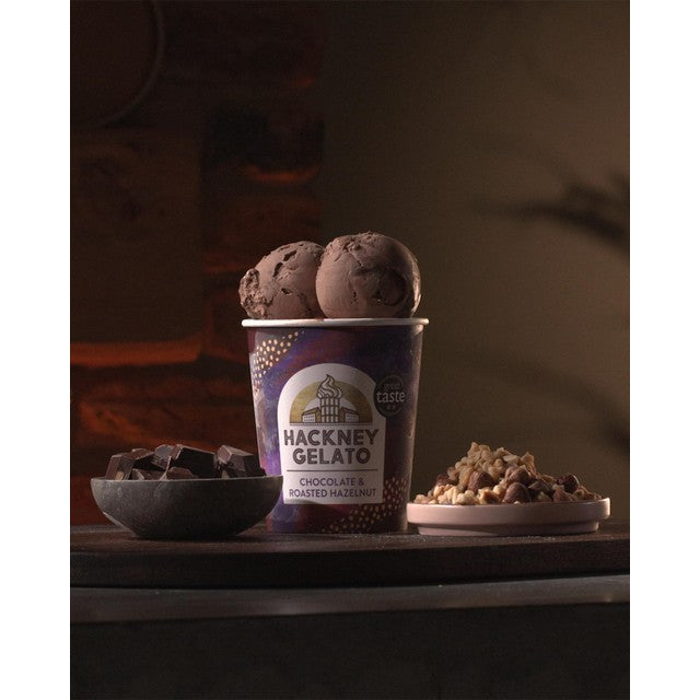 Hackney Gelato chocolate and roasted hazelnut gelato 460ml, UK version
