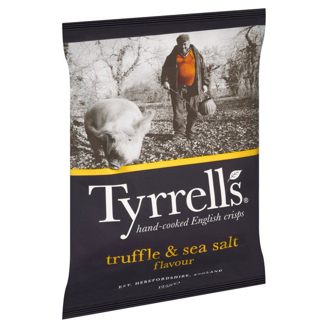 Tyrrell's Truffle & Sea Salt Sharing Crisps 135g, imported from the UK