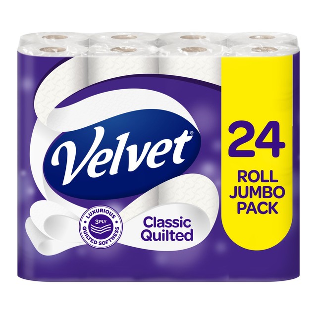 Velvet classic quilted toilet rolls 24 pack (British brand)