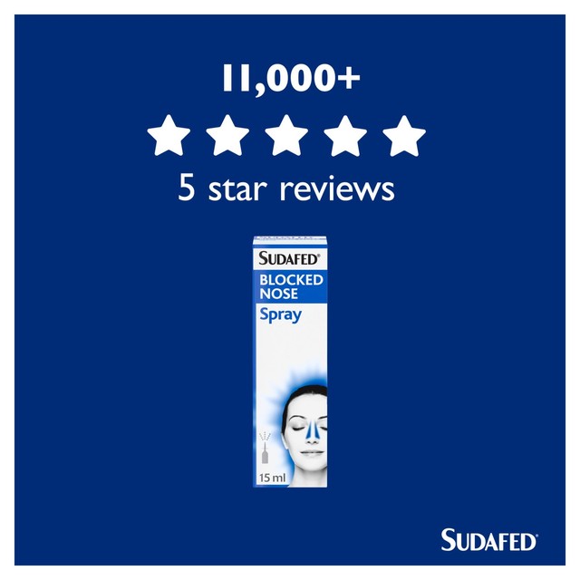 Sudafed blocked nose relief nasal spray 15ml (British brand)