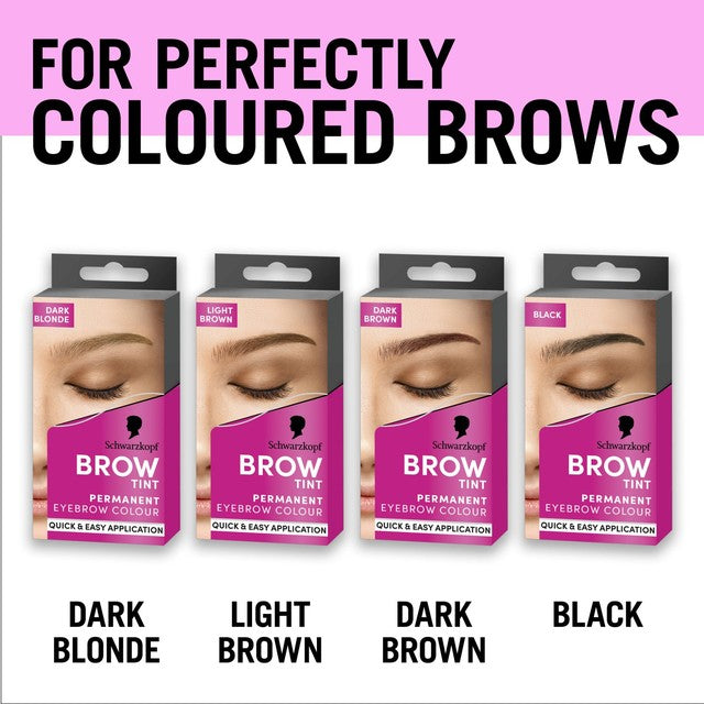 Schwarzkopf Brow Tint Dark Brown permanent eyebrow dye 17ml (British brand)