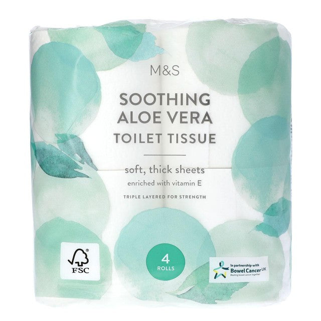 M&S Soothing Aloe Vera toilet tissue, imported from the UK