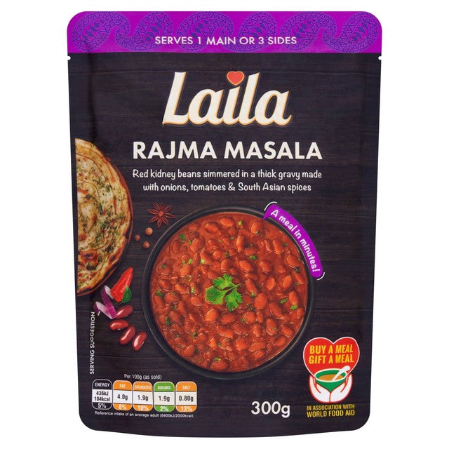 Laila Rajma Masala ready to eat curry 300g, UK version