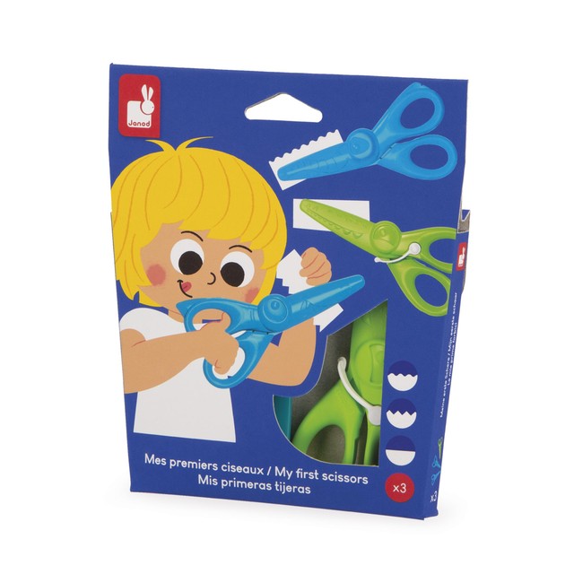 Janod My First Scissors set of 3 animal scissors - British product