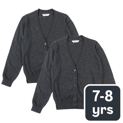 M&S M&S Mädchen-Strickjacke aus reiner Baumwolle, 7–8 Jahre, Grau – Online bei McGrocer kaufen