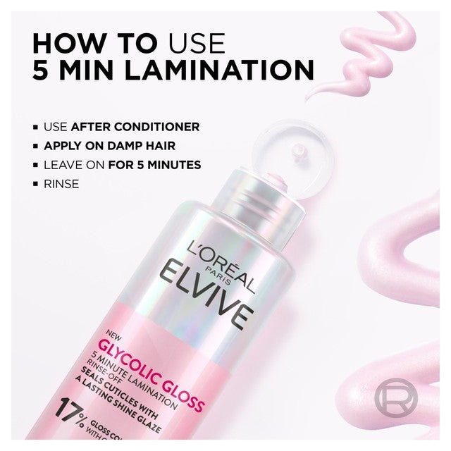 L'Oreal Elvive Glycolic Gloss Rinse-Off Hair Treatment 200ml, UK version