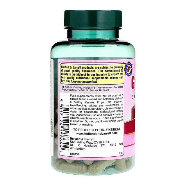 Holland & Barrett grapeseed extract vegan capsules 100 pack, UK version