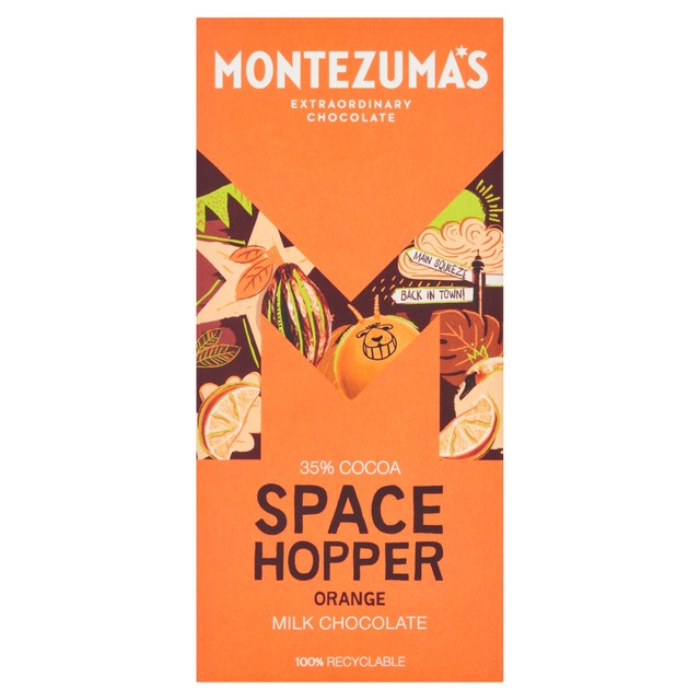 Montezuma's milk chocolate and orange chocolate bar 90g, imported from the UK