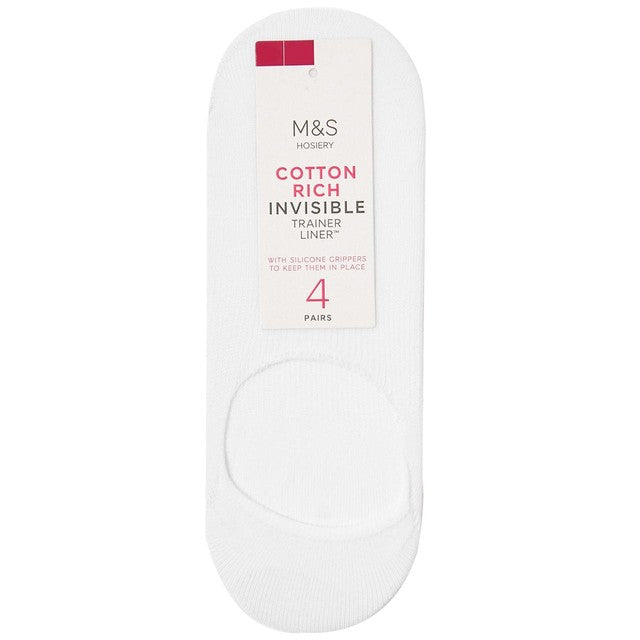 M&S invisible trainer liner socks white size 6-8, imported from the UK