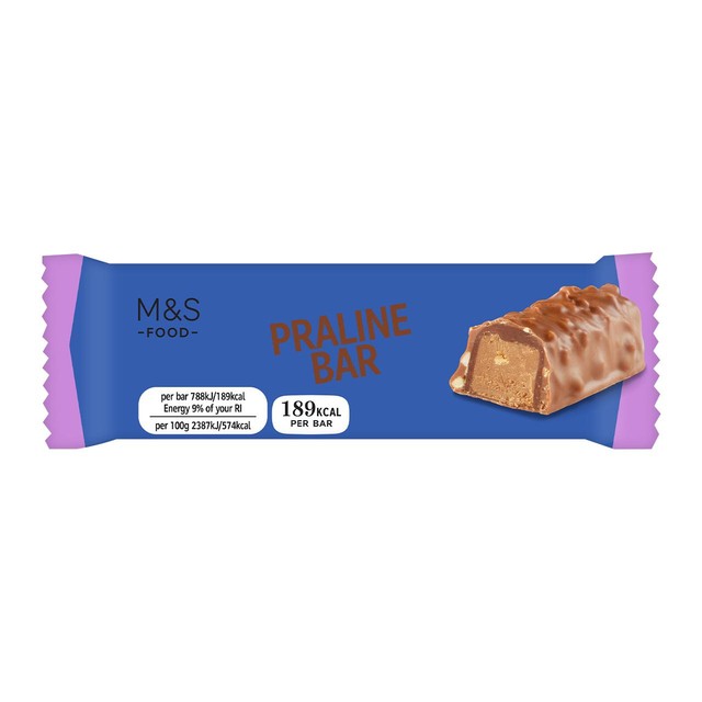 M&S hazelnut praline chocolate bar 33g, imported from the UK