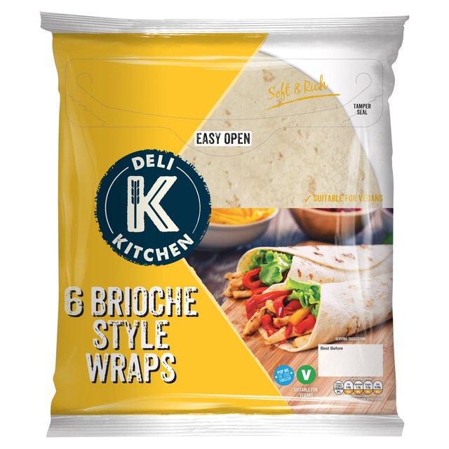 Deli Kitchen brioche tortilla butter flavoured 6 x 61g - British product