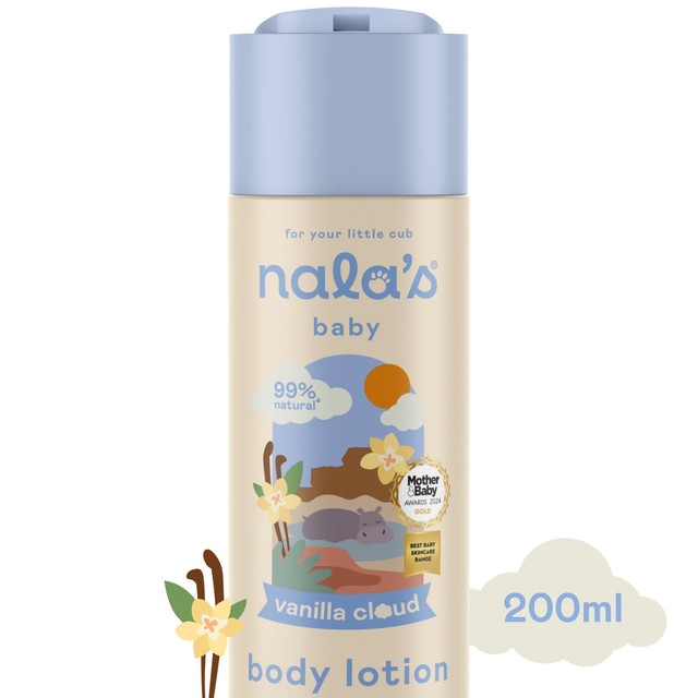 Nala's Baby Vanilla Cloud Body Lotion 200ml, imported from the UK