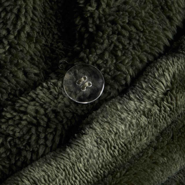 M&S fleece bedding set striped green double - British product