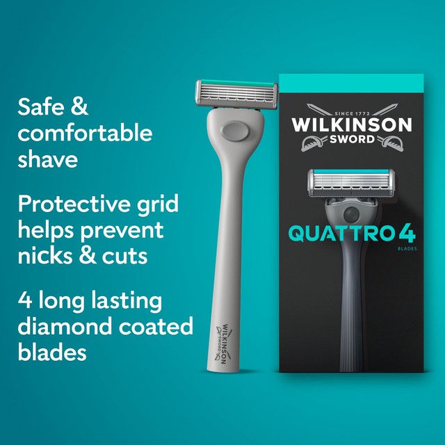Wilkinson Sword Quattro razor blades 4 pack, UK version