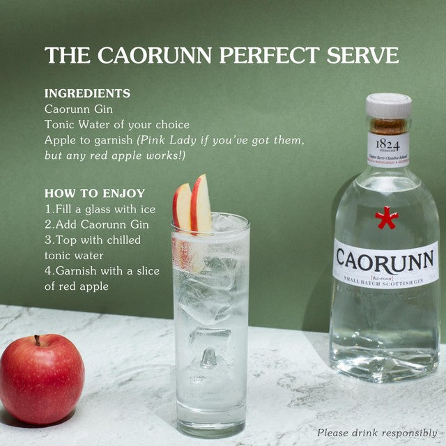Caorunn Small Batch Scottish Gin bottle, UK version