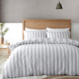 Catherine Lansfield Cove Stripe Silver Single Duvet Cover Set - British product
