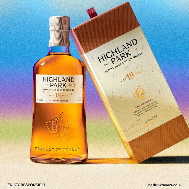 Highland Park 18 Year Old Single Malt Scotch Whisky 70cl, UK version