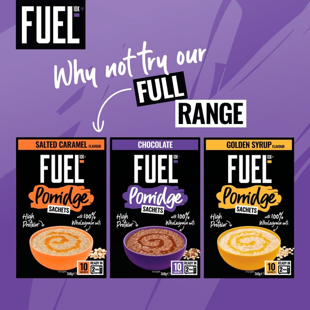 FUEL10K chocolate protein porridge sachets 10 x 36g - British product