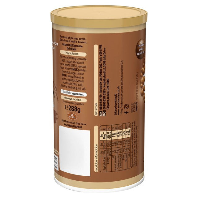 Aero instant hot chocolate drink mix 288g - British product