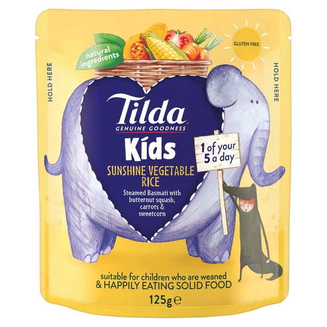 Tilda Kids Sunshine Vegetable Rice 125g (British brand)