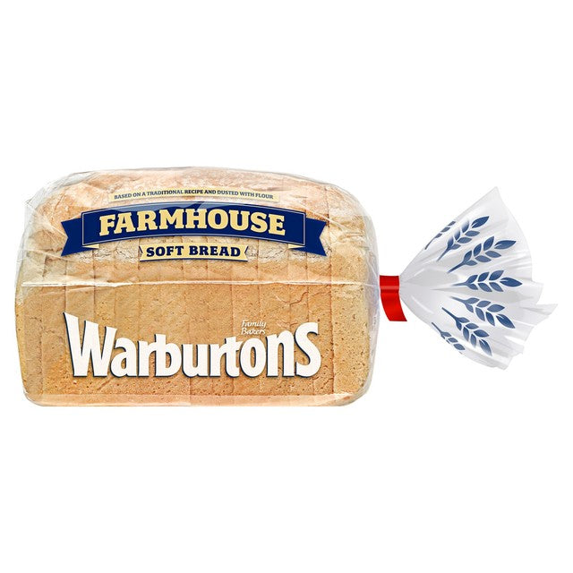 Warburtons White Farmhouse thick sliced white bread 400g (British brand)