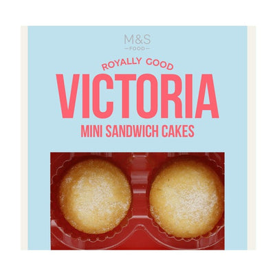 M&S M&S Mini Victoria Sandwich Cakes Strawberry Jam & Vanilla Buttercream Sponge Cakes 4 x 47g- Buy online at McGrocer