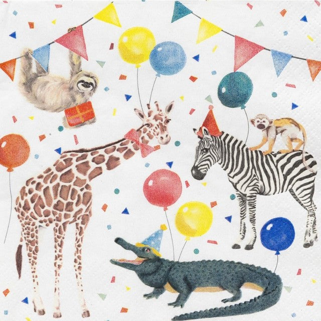 Talking Tables safari animal paper napkins 20 per pack (British brand)