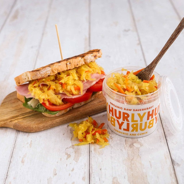 Hurly Burly turmeric and cumin raw sauerkraut 300g - British product