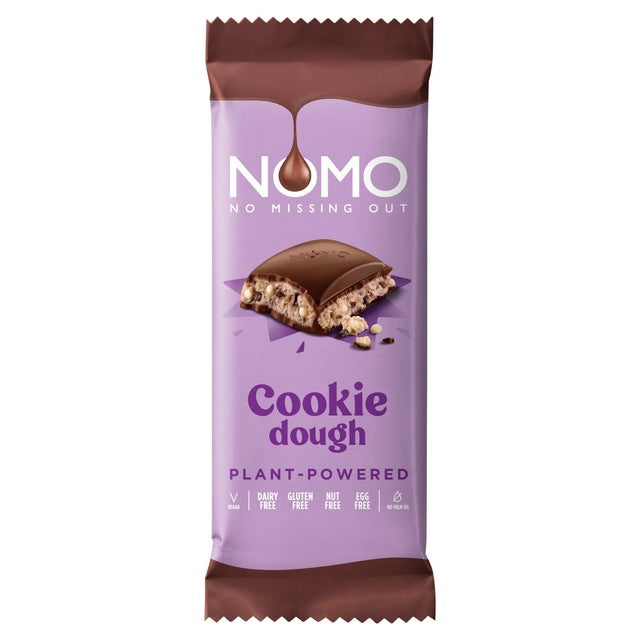 Nomo cookie dough vegan chocolate bar 127g, imported from the UK
