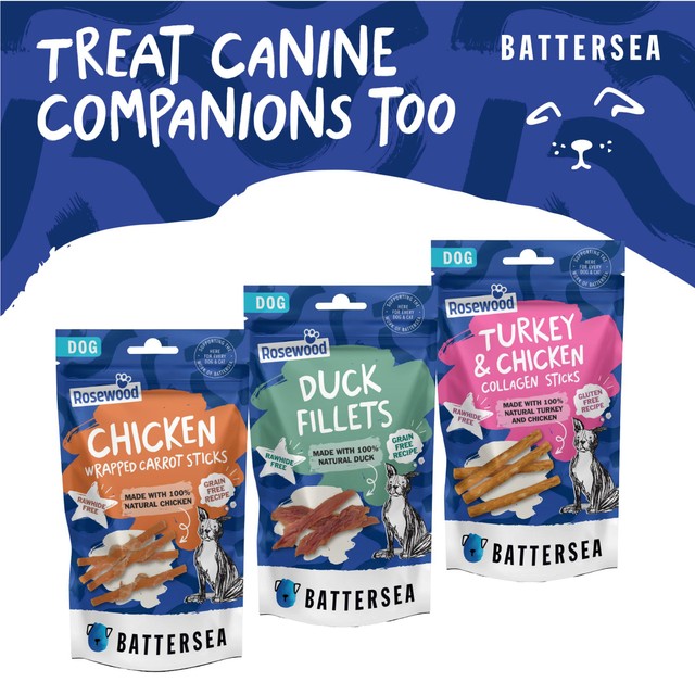 Rosewood Battersea Anti-Hairball Chicken Cushions cat treats, imported from the UK