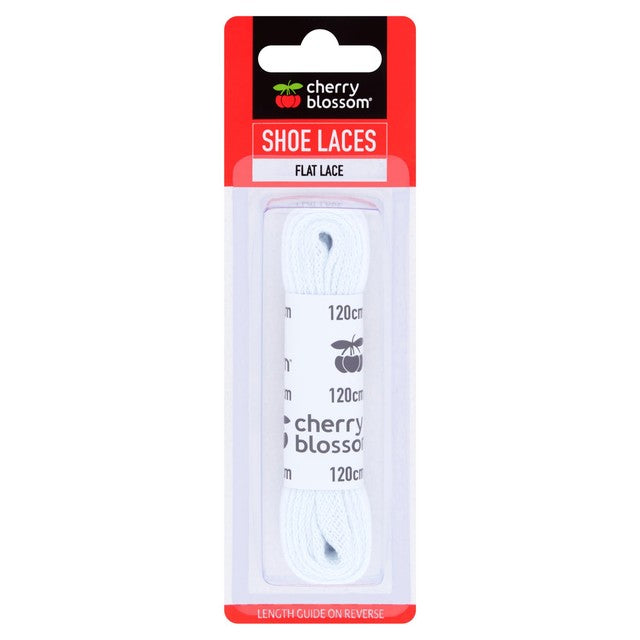 Cherry Blossom white flat shoe lace 120cm - British product