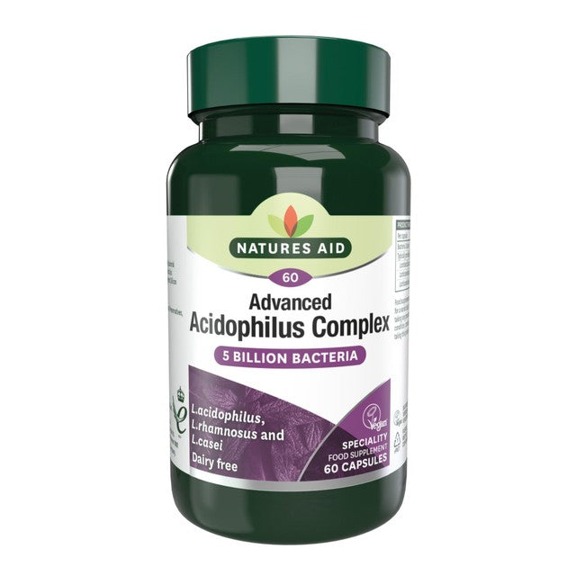 Natures Aid Acidophilus Complex probiotic supplement 60 capsules, imported from the UK